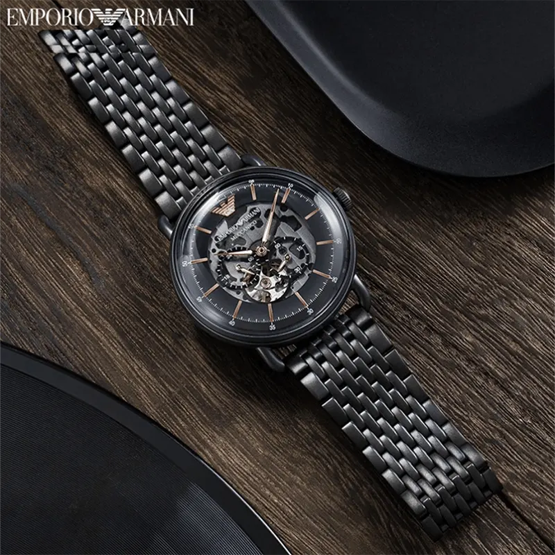 Emporio Armani Aviator Automatic Black Dial Men's Watch | AR60025